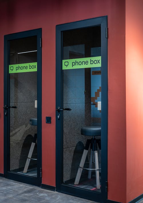 Free Phone boxes in modern office Stock Photo