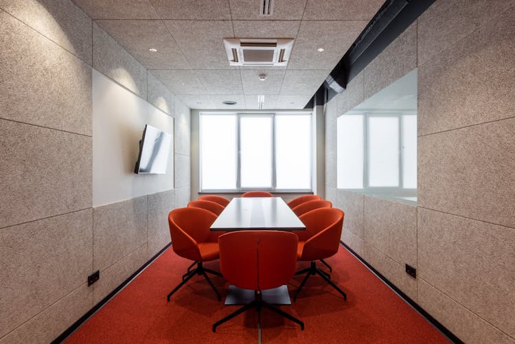 Chairs And Table In Stylish Office