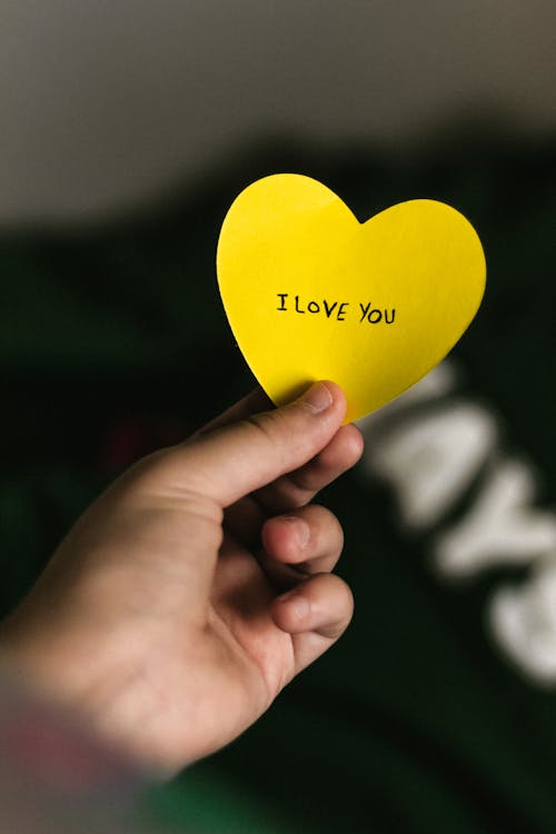 Free A Person Holding a Heart Shaped Paper Stock Photo