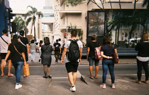 Free stock photo of 35mm film, asian people, crossing street