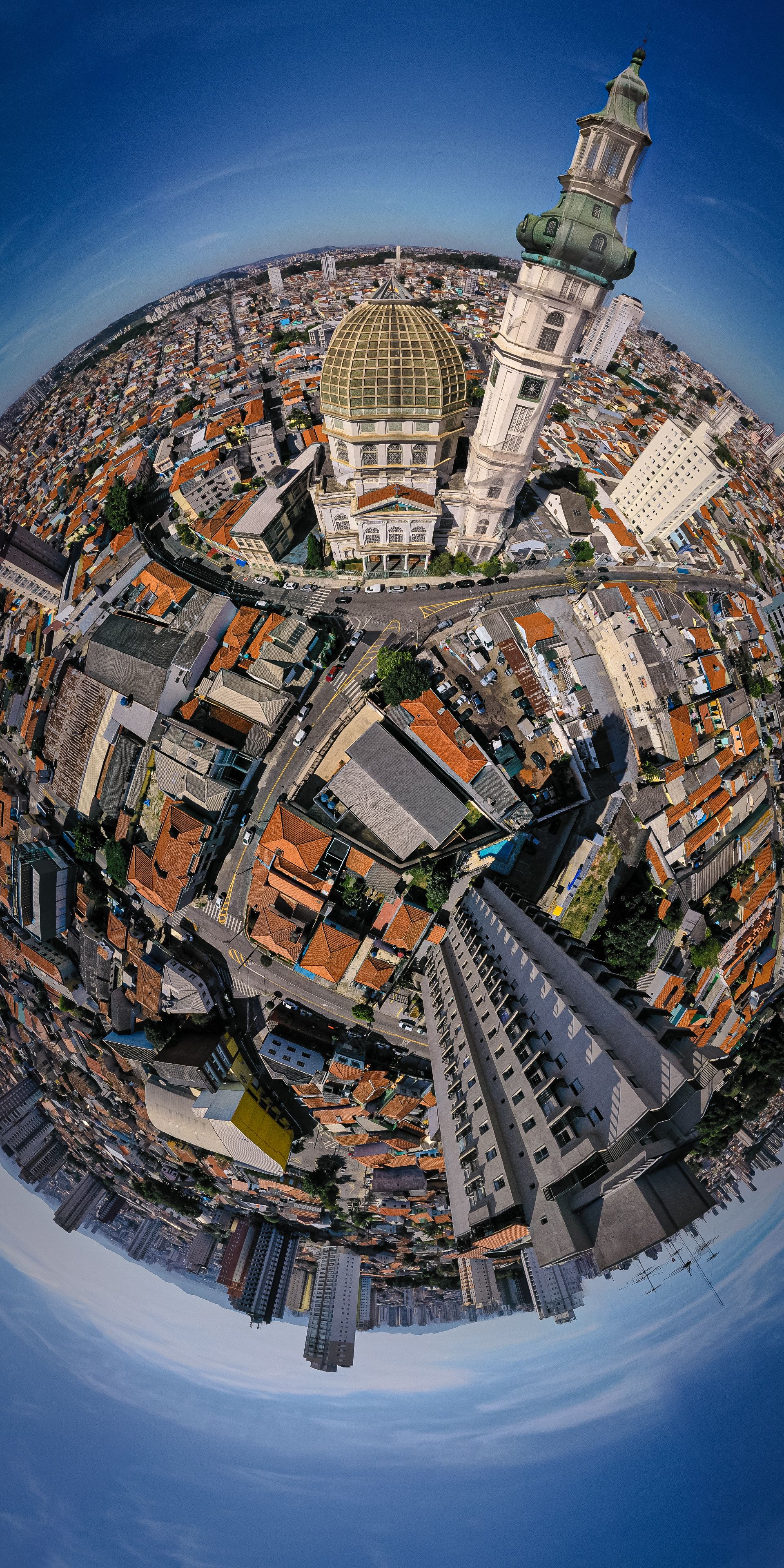Fish Eye Lens Photography of a City · Free Stock Photo