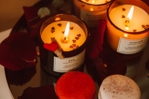 A Lighted Candles on the Table