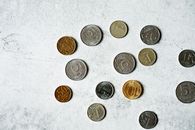 Russian Coins over the Concrete Pavement