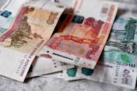 Close-up Shot Paper Bills in Russian Ruble
