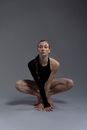 Pretty Woman Doing Yoga on the Floor