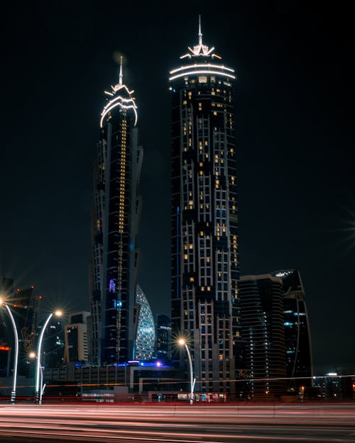 High Rise Buildings Under Dark Sky