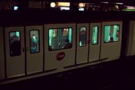White and Black Train during Night Time