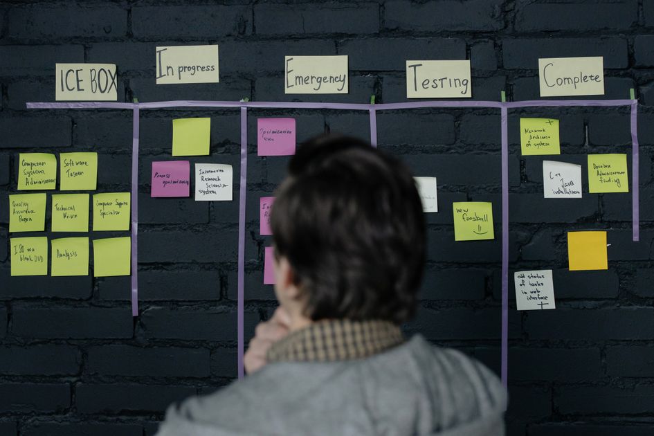 Manager reviewing task board — free project management tools
