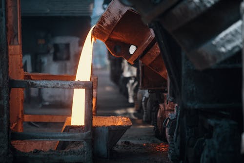 Melted Steel in the Iron Container