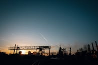 Silhouette of a Structure during Sunset