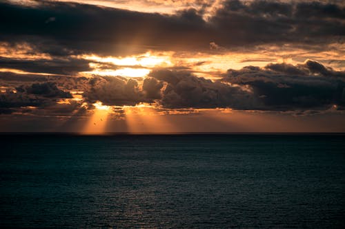 Scenic View of Calm Sea during Sunset