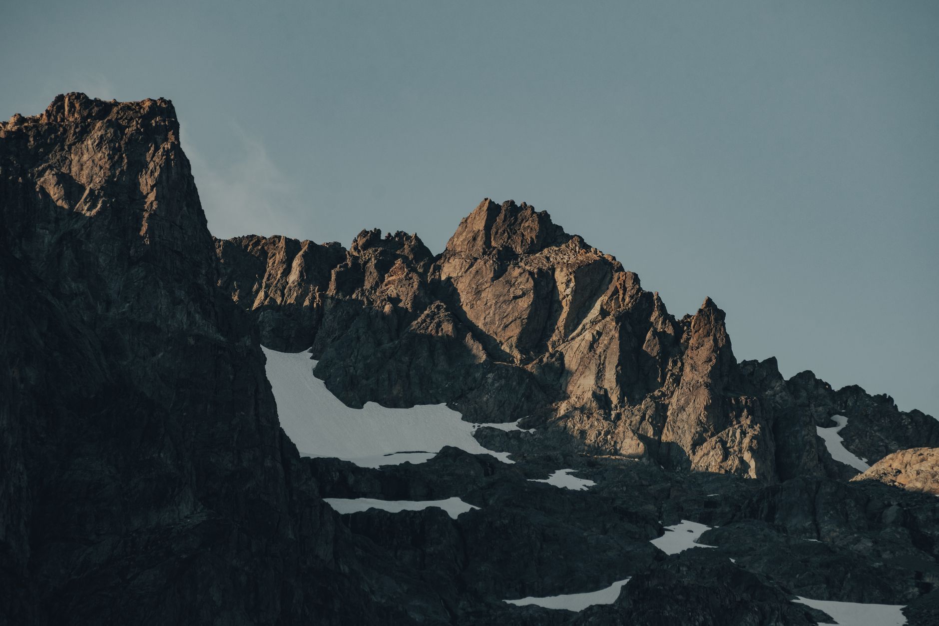 A ridgeline catching the first light