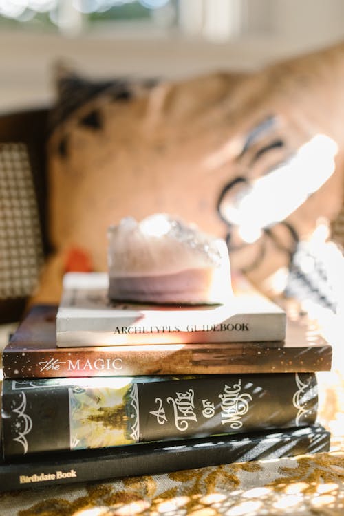 Free Crystal on Top of Stacked Books Stock Photo