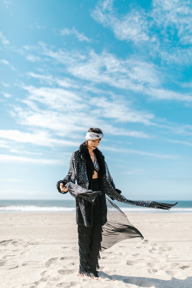 Stylish Edgy Woman In Black Attire