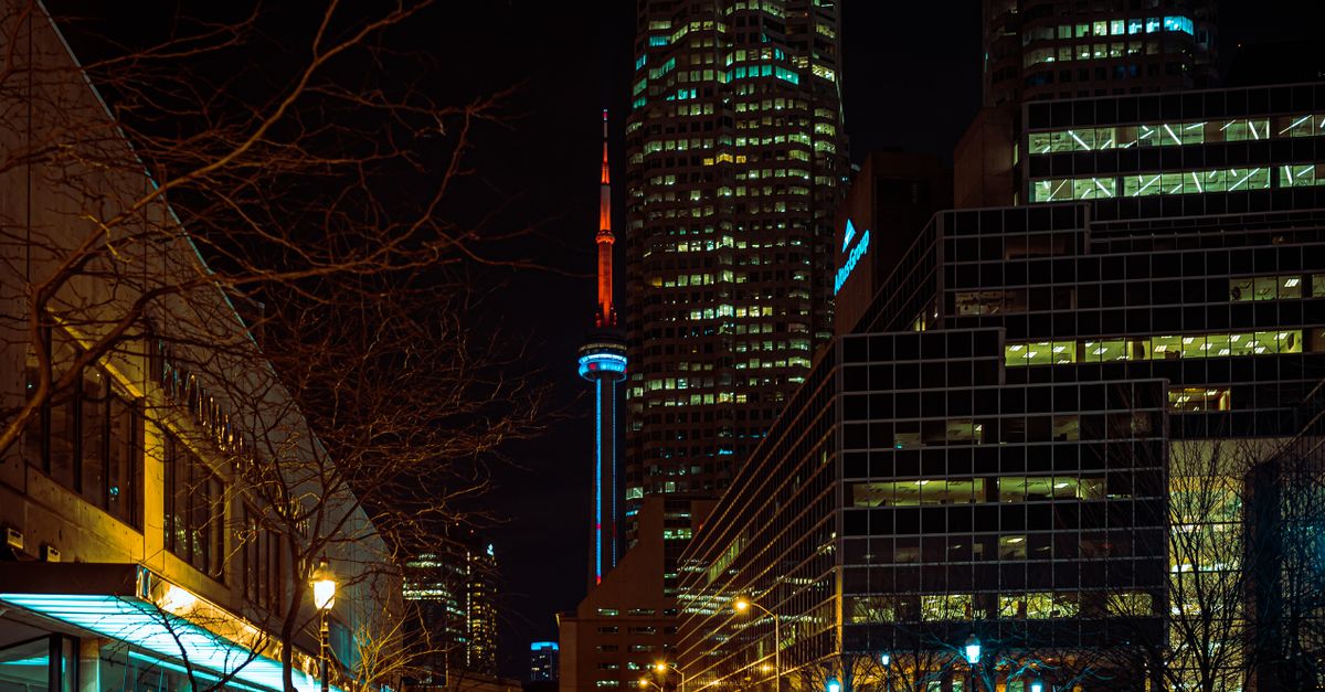 Office towers in Toronto's financial district, representing the gap between the Canadian and US economies