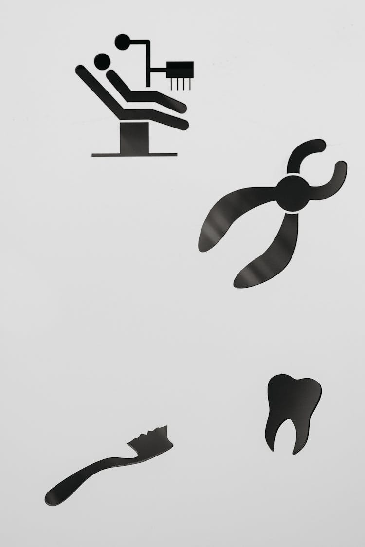 Dentistry Black Vector Icons On White Background