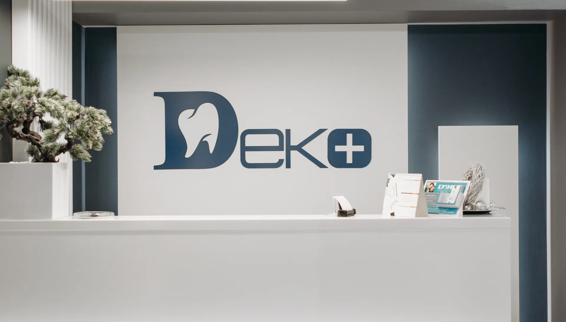 Modern dental clinic reception desk