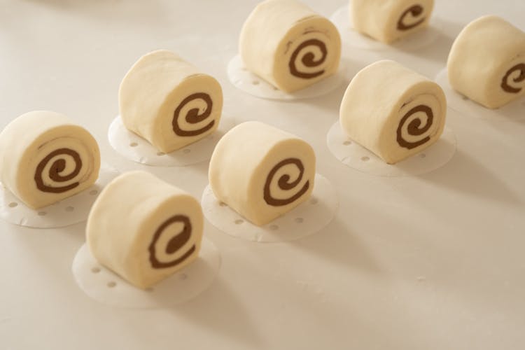 Studio Shot Of Bunch Of Swiss Rolls