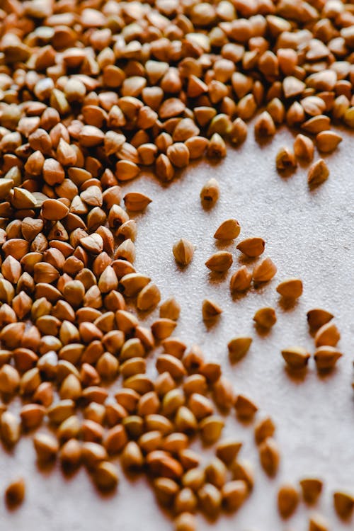 Pile of Buckwheat Grains on a Table