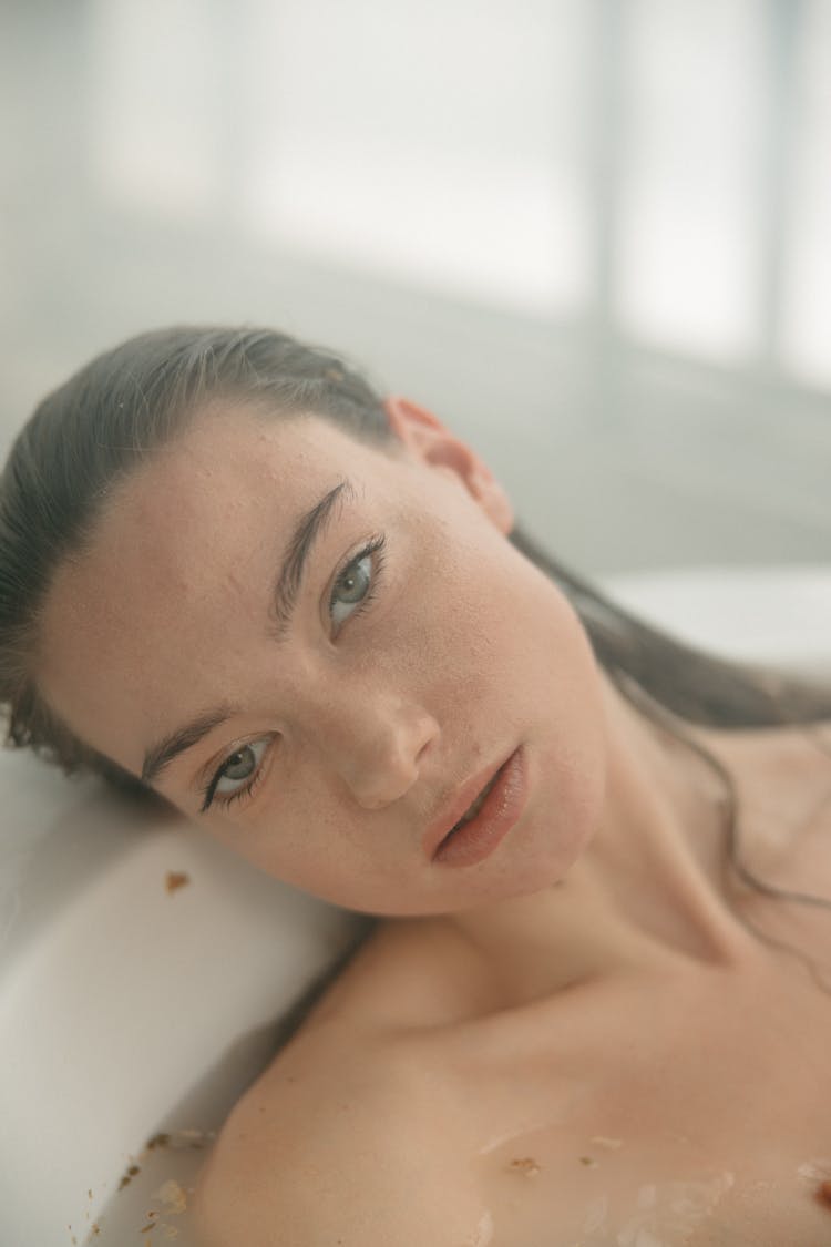 A Woman Taking A Steam Bath