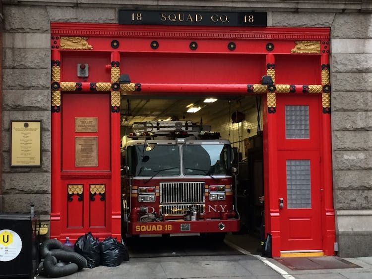 Truck In Firehouse Department