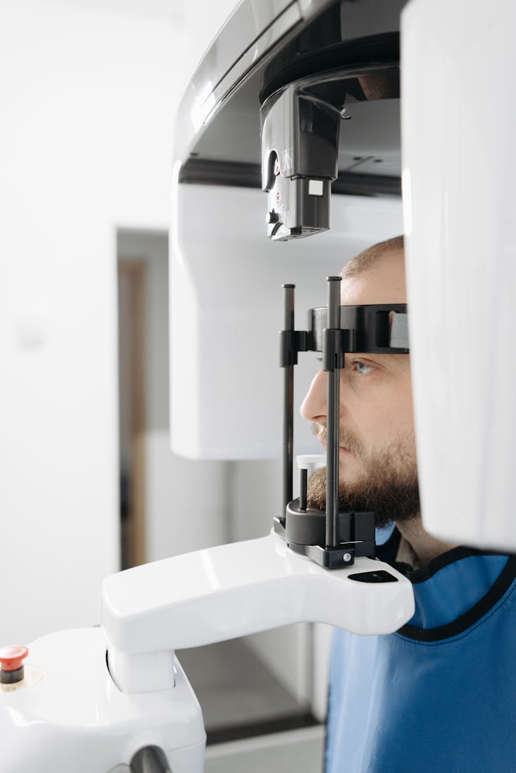 A Man With His Head On A Panoramic Radiograph