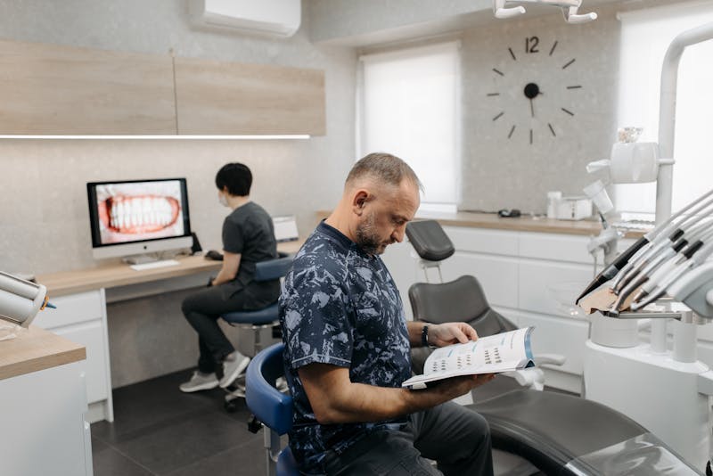 Dental professionals collaborating in a contemporary clinic