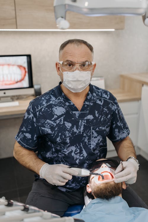 Free A Dentist Wearing PPE's While Working on a Patient Stock Photo