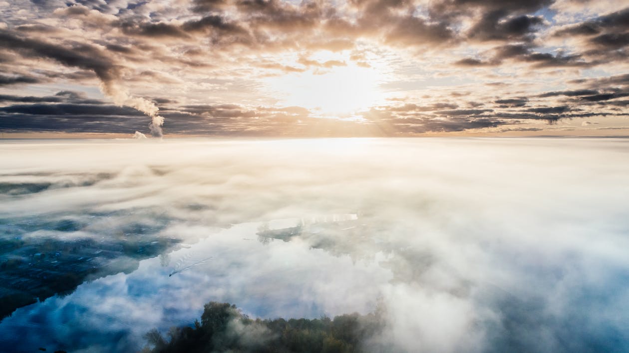 Ingyenes stockfotó airphoto, alkonyat, drámai témában