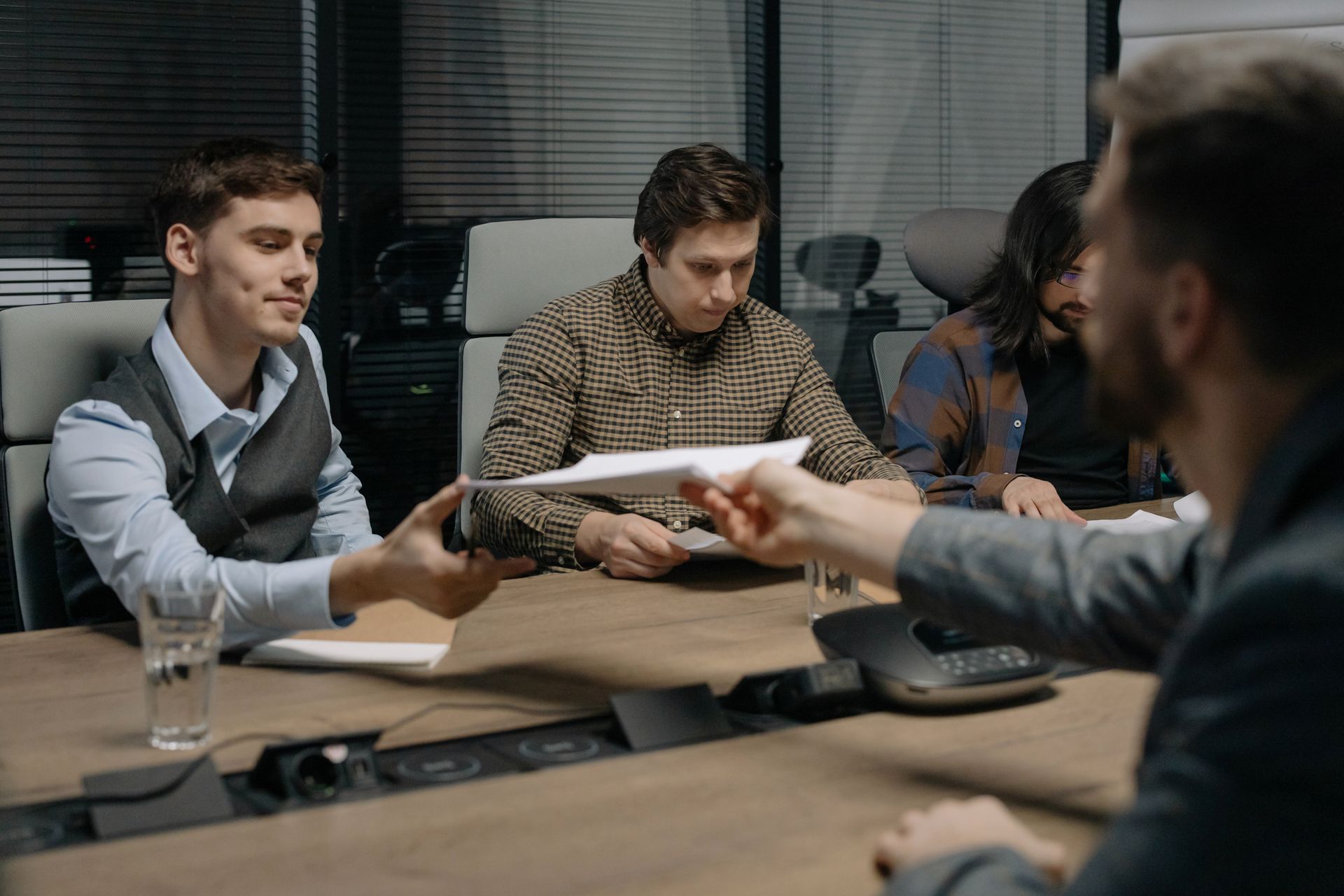 A Man Handing Out Documents