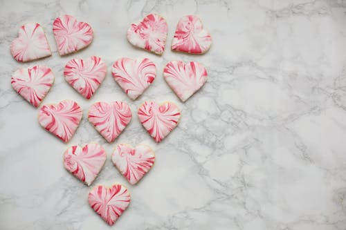 Delicious Pink and White Heart Shaped Cookies 