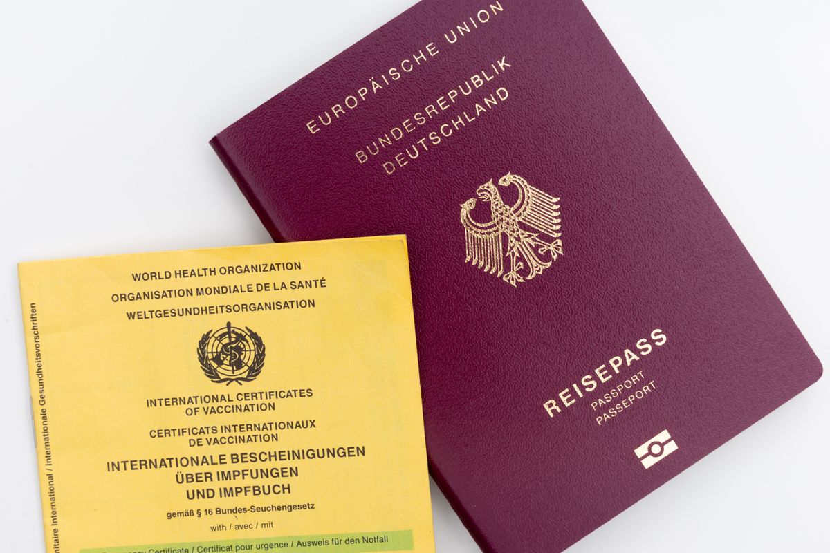 Passport and travel certificates placed together