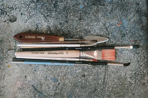 An Artist Tools Used in Painting