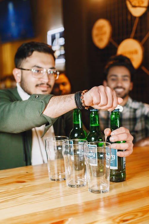 People Drinking Beer in Bar