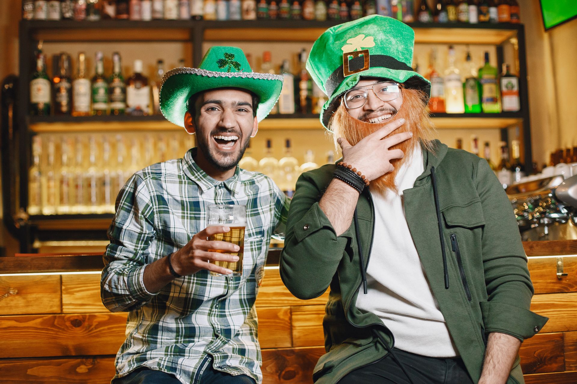 Men Wearing Leprechaun Hats