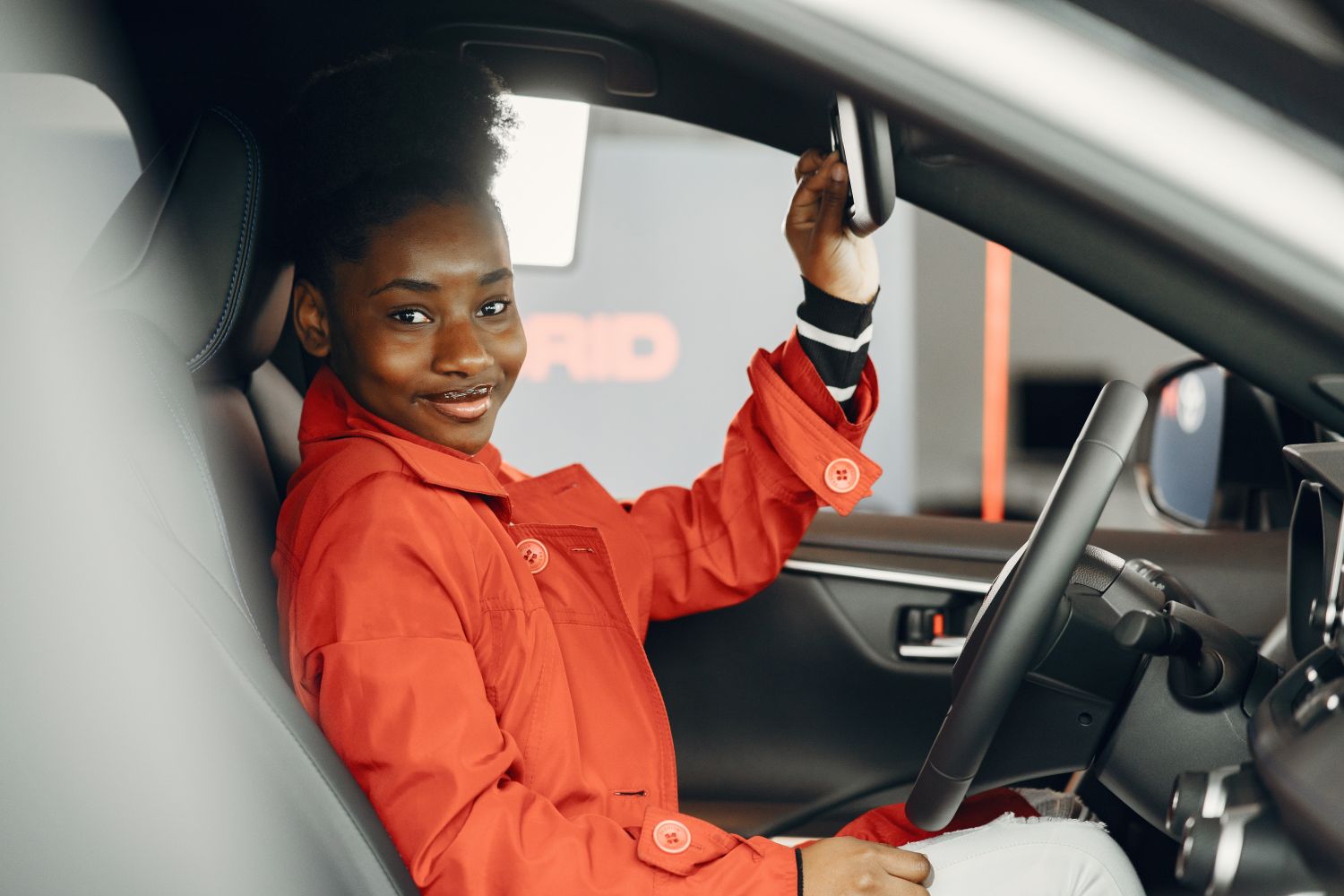 Smiling student driver