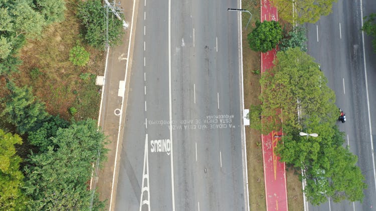 Aerial View Of Multiple Lane Highway