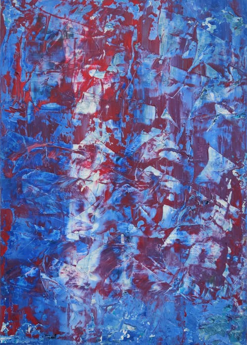 Free Red White and Blue Abstract Painting Stock Photo