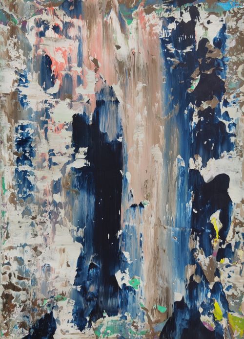 Free Vibrant abstract artwork featuring bold brush strokes and rich colors on canvas. Stock Photo