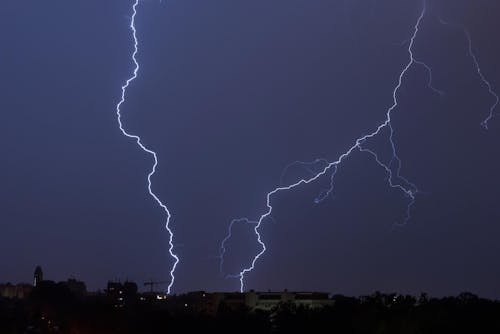 Lightning Bolt Hitting on the Ground