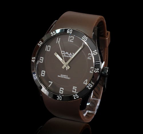 Brown Leather Strap Omax Analog Watch