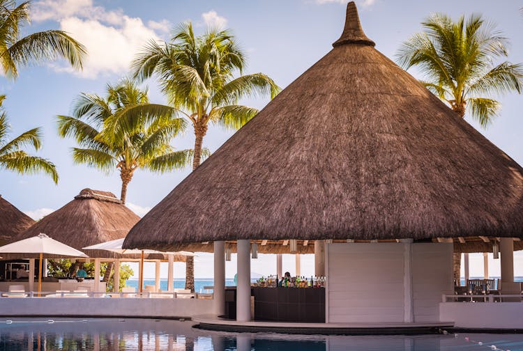 A Bar At The Poolside Of A Beach Resort