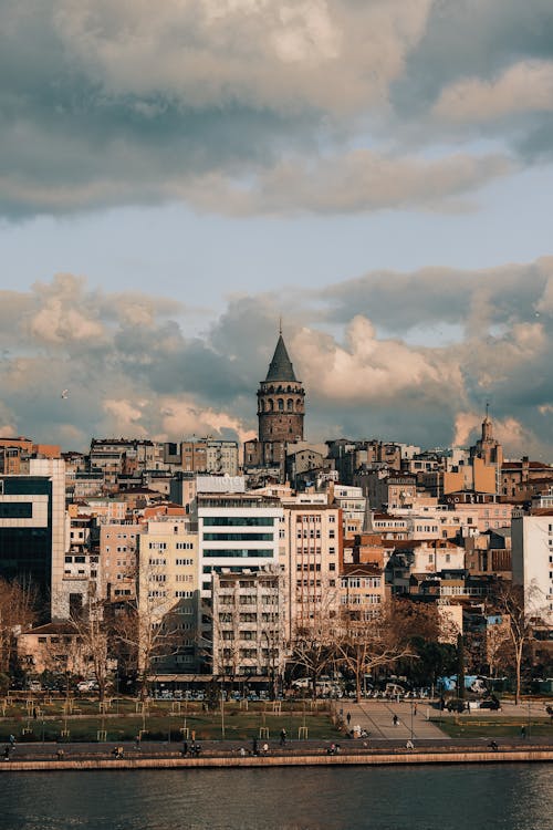 Clouds over Galata and Galata Tower in Istabul
