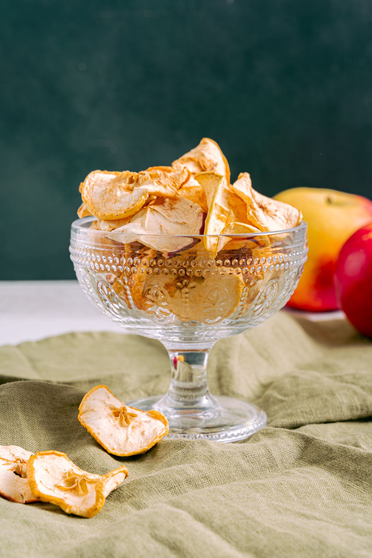 Illustrative photograph of dehydrated apple slices