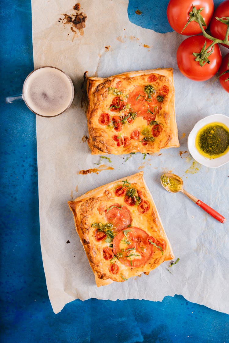 Pizza Toast On A Parchment Paper 