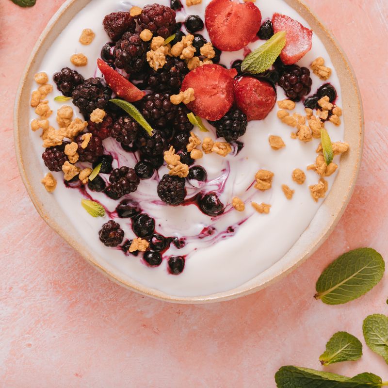 One-Pot Yogurt Muhallebi with Berry Compote