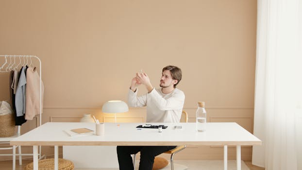 Woman in White Long Sleeve Shirt Sitting on Chair