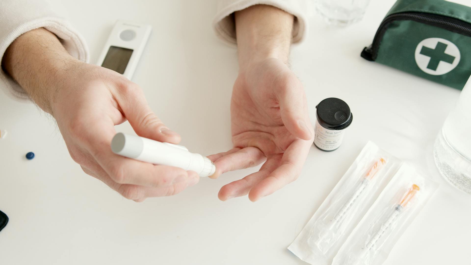 A Person Pricking His Hand