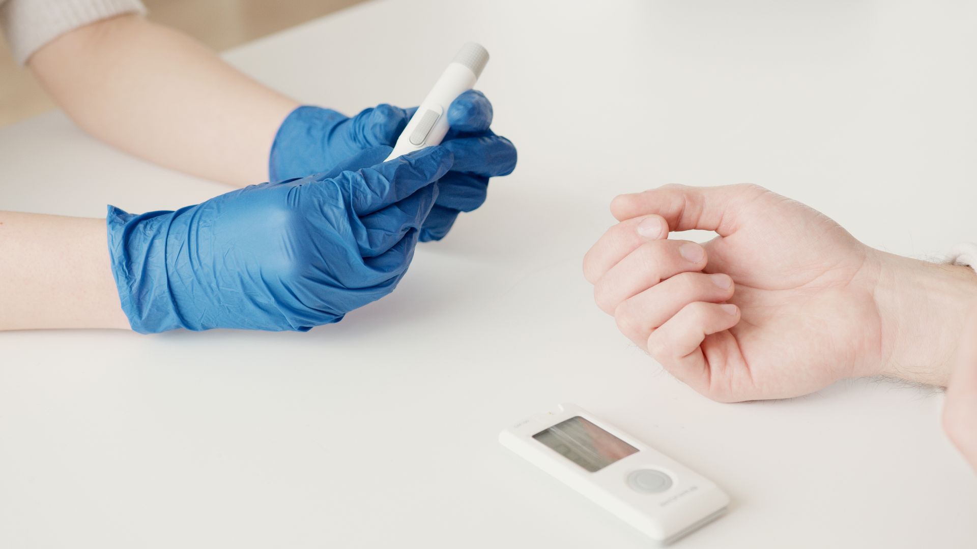 A Person Monitoring His Blood Sugar