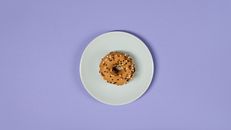 Brown Donut on White Ceramic Plate